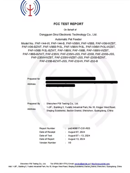 FCC USA Certificate